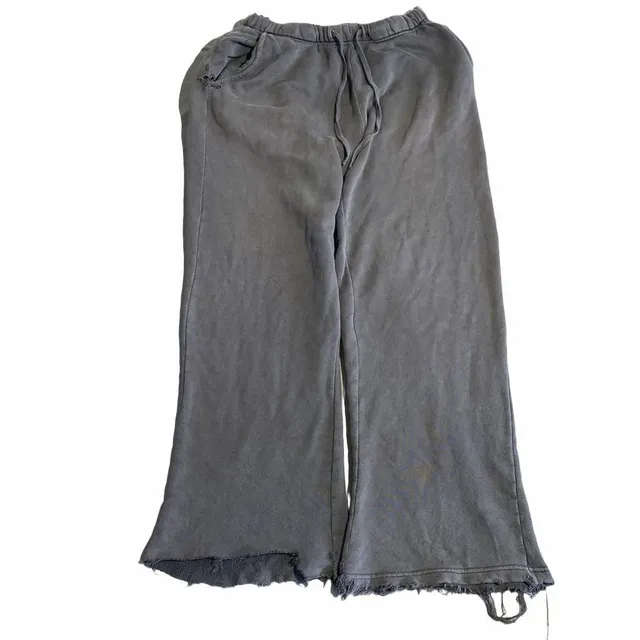 Elwood Sweatpants Size S Gray Organic Cotton Distressed Lounge Pants