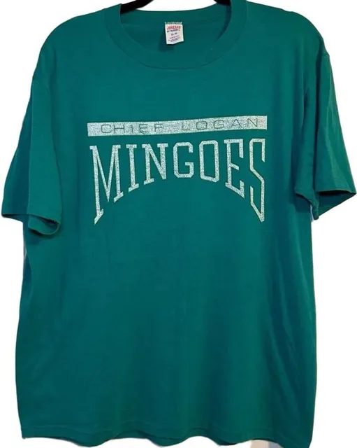 Jerzees Chief Logan Mingoes T-Shirt XL 46 Vintage Teal Graphic Tee
