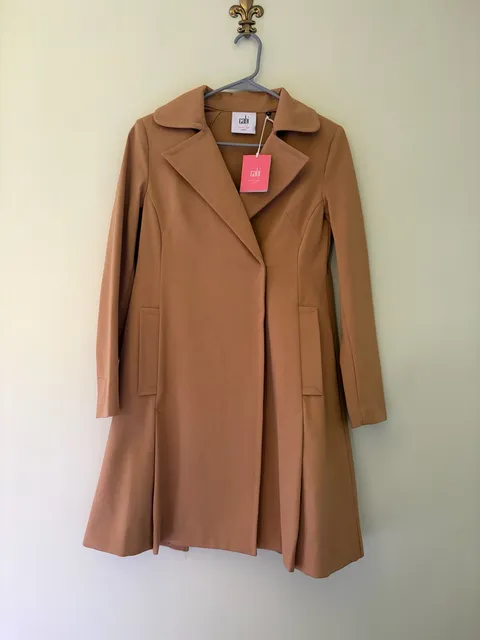 Cabi Trench Coat Size XS Camel Long Jacket