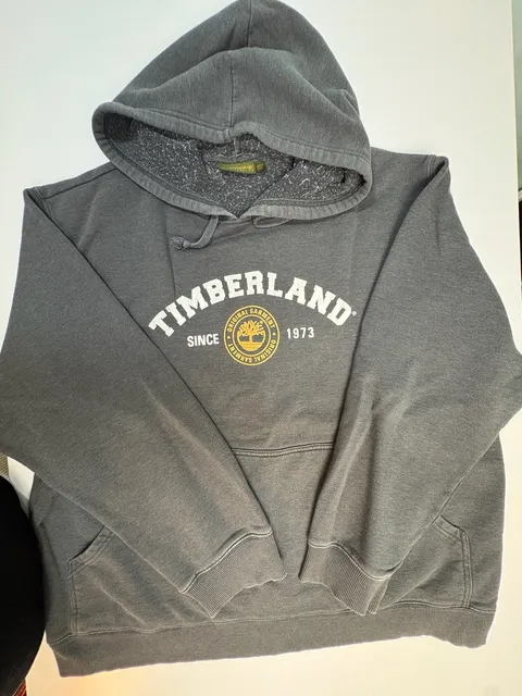 Timberland WeatherGear XL Gray Faded Pullover Hoodie Vintage Style Streetwear