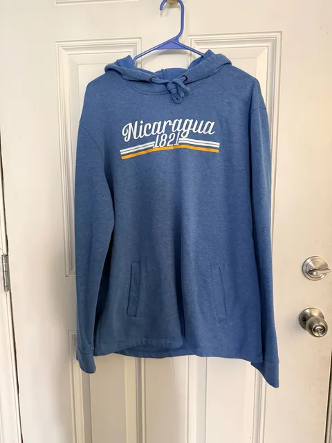 Besses Nicaragua Hoodie Size M Blue 1821 Graphic Pullover Sweatshirt