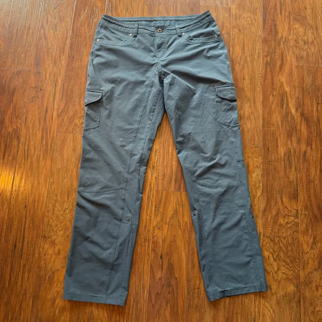 Kuhl Freeflex Roll Up Cargo Pants Womens 12 Reg Hiking Capri Slate Gray 6326
