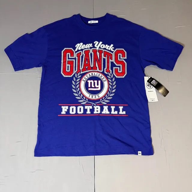 47 Brand New York Giants Football T-Shirt Size Medium Blue Graphic Tee