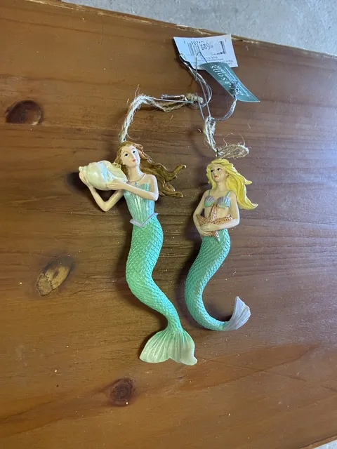 Seasons Of Cannon Falls Mermaid Christmas Ornaments Set Of 2