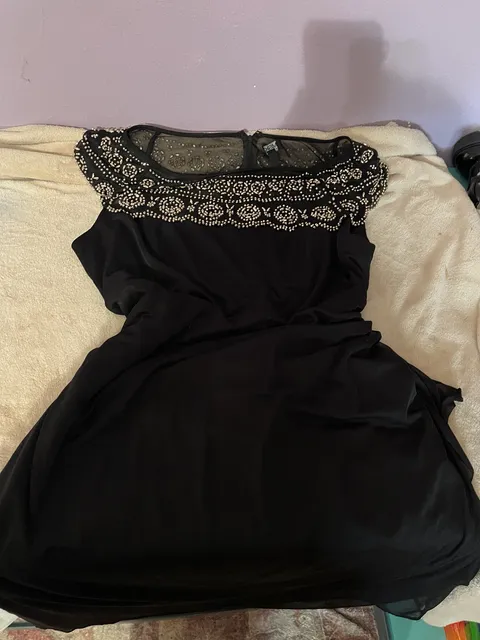 MSK Black Beaded Dress Size 18W