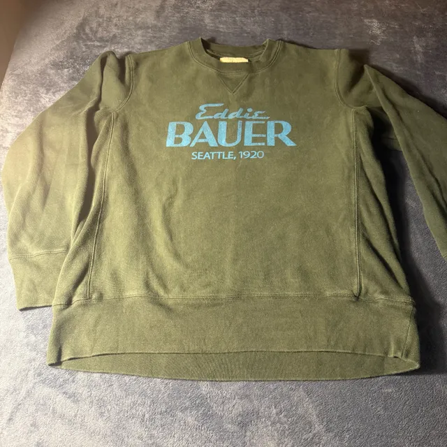 Eddie Bauer Sweatshirt Size XL Green Logo Seattle 1920 Pullover