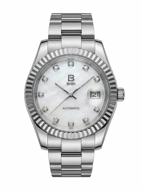 Bibi Automatic Mother Of Pearl Diamond Dial Watch