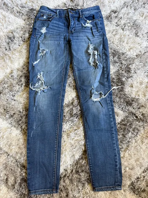 Express Jeans Distressed Skinny Jeans Size 8