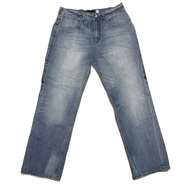 Rocawear Men's Regular Fit Jeans Blue Denim Hip Hop Cotton Pockets Size Regular