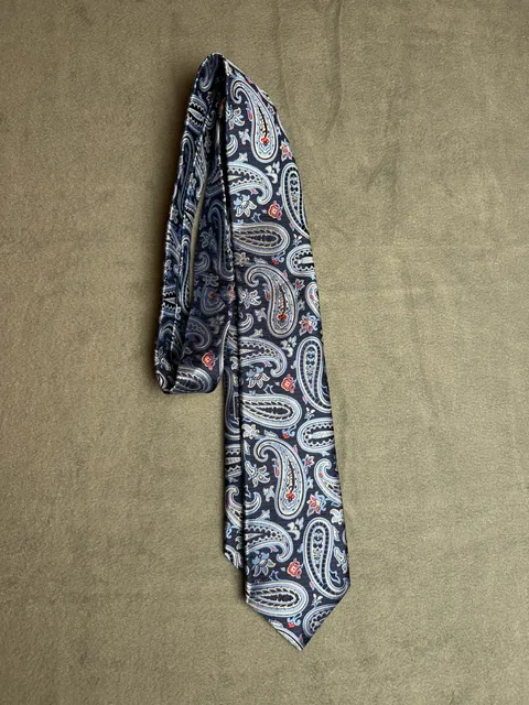 Daniel Cremieux Signature Collection Paisley Silk Neck Tie Blue