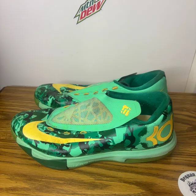 Nike KD 6 VI Men's Sneakers Easter Green Camo Size 12.5 pre-owned