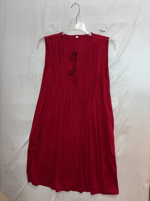 Red Sleeveless Tie Front Top Size L