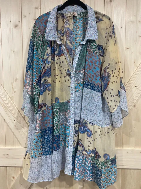 GiGio Plus Button Down Dress Size 1XL Multicolor Floral Paisley