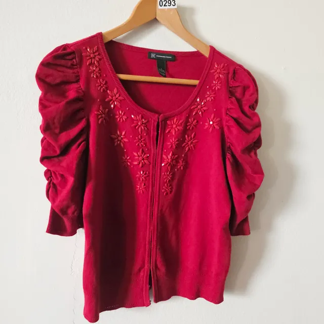 Red Cardigan with beads 293