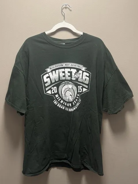 Michigan State 2015 Sweet 16 NCAA T-Shirt Size 2XL Green