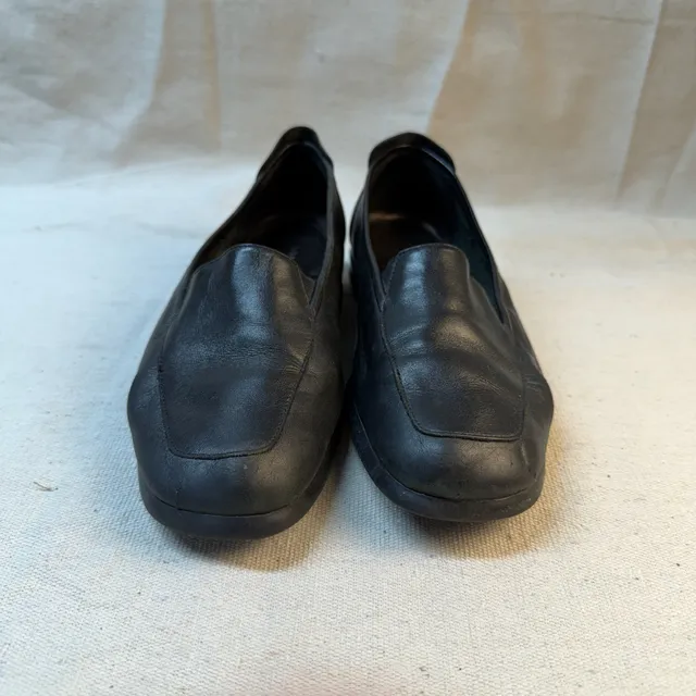 Villager Softwear Black Leather Slip On Loafers Flats Shoes