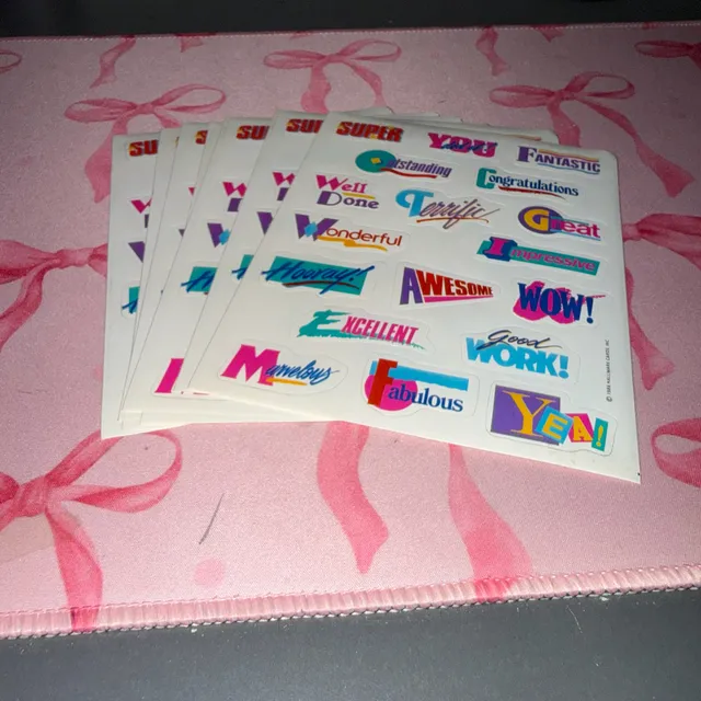 Vintage 1986 Hallmark Praise Encouragement Stickers Sheet Lot