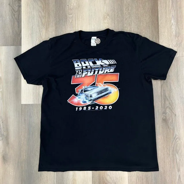 Gildan Back To The Future 35th Anniversary T-Shirt Size XL Black