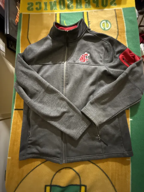 Colosseum Washington State Cougars Anchor Full-Zip Jacket Size L Gray
