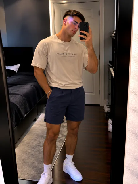 Ben Sherman Men's Regular Fit Seersucker Navy Shorts Size 36W