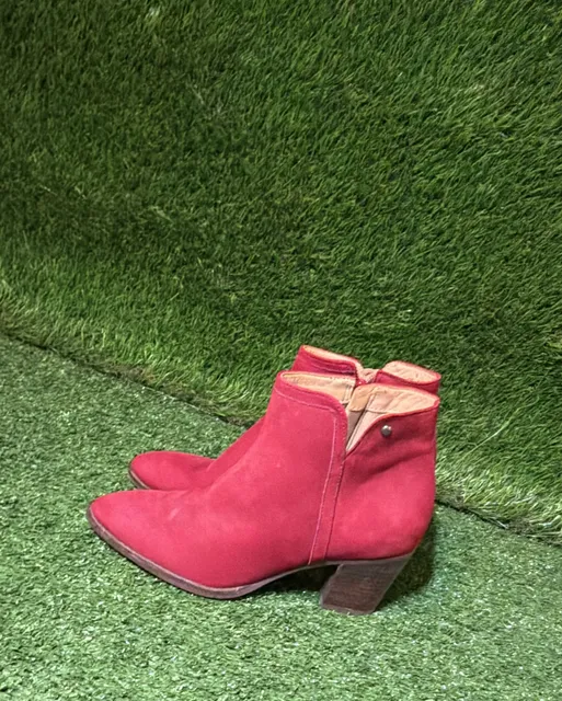 Driver Club USA St James Bootie Size 5 Red Suede Leather Ankle Boots
