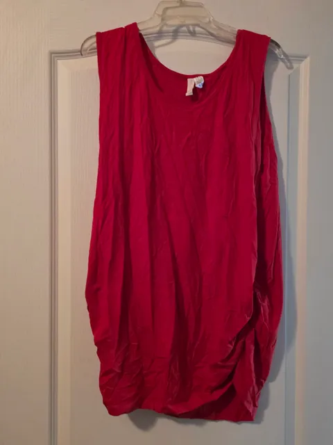Sass & Sassy Tank Top Size 3X Red Cotton Spandex Sleeveless Shirt