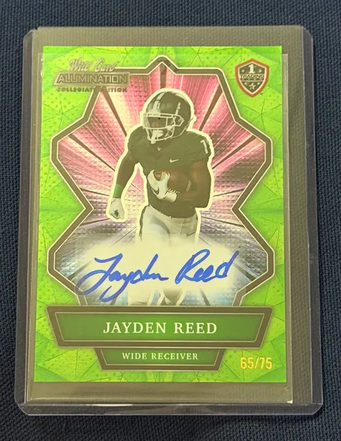 Wild Card Alumination NIL Jayden Reed Silver Rookie Auto Card ANBC-A 65/75