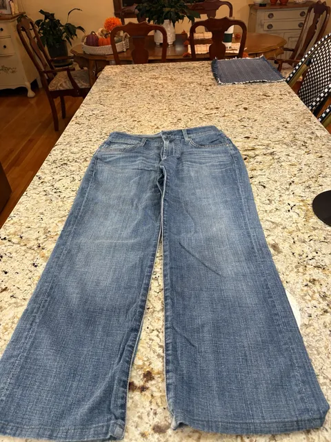 7 For All Mankind Austyn Size 31 Blue Denim Relaxed Straight Jeans