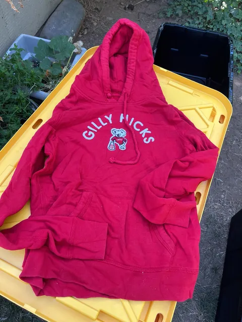 Gilly Hicks Hoodie Size L Red Koala Graphic Pullover Sweatshirt