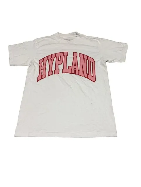 Hypland Arch Logo T-Shirt Size M White Pink