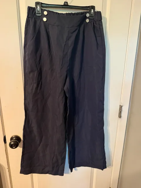 Unbranded Wide Leg Pants Size XL Navy Polyester