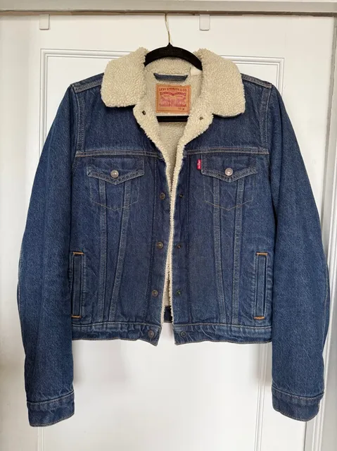 Levi's Sherpa Trucker Jacket Size M Blue Denim