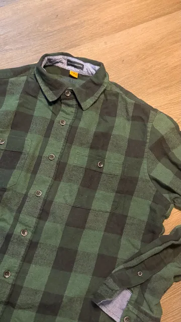 Tailor Vintage Flannel Button Up Shirt Size M Green Black Buffalo Plaid