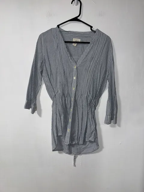 Levi's Striped V-Neck Button Front Tunic Shirt