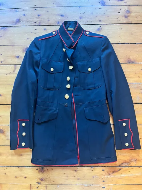 USMC Dress Blue Uniform Jacket Coat Vintage 1989 36R Excellent Condition