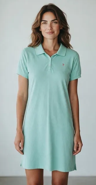 J.Crew Polo Dress Size L Mint Green Cotton Blend