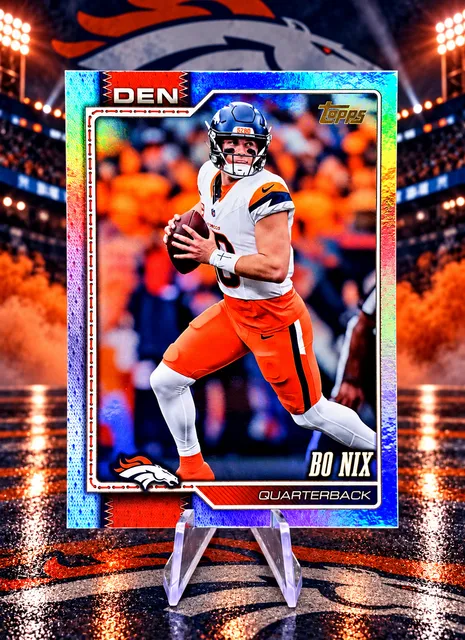Bo Nix Denver Broncos 2026 Topps Flagship REFRACTOR Football Card NEW RELEASE!!!