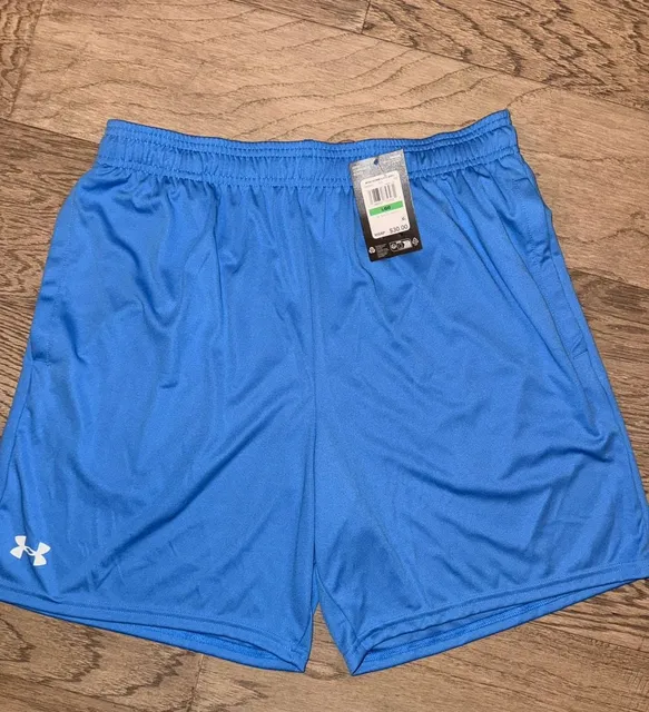 Under Armour Tech 7 In Shorts Size Large Blue Athletic