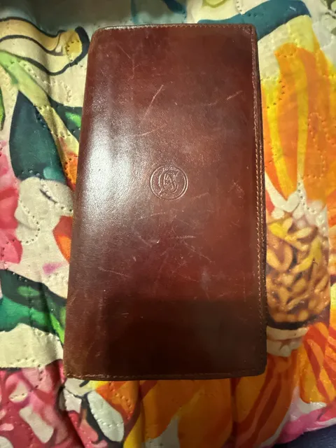 Carlo Ambrosi Leather Long Wallet Made In Italy Brown