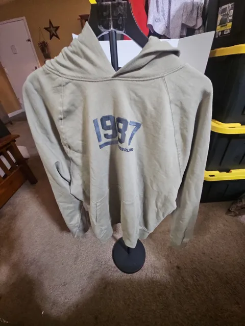 Just Attitude 1987 Oversized Fleece Hoodie Size L Green