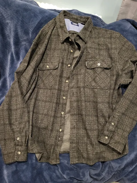 Chaps Men's Long Sleeve Knit Plaid Flannel Shirt