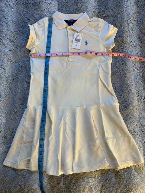 New Polo Ralph Lauren Stretch Mesh Dress Size M 8-10 White Polo Dress