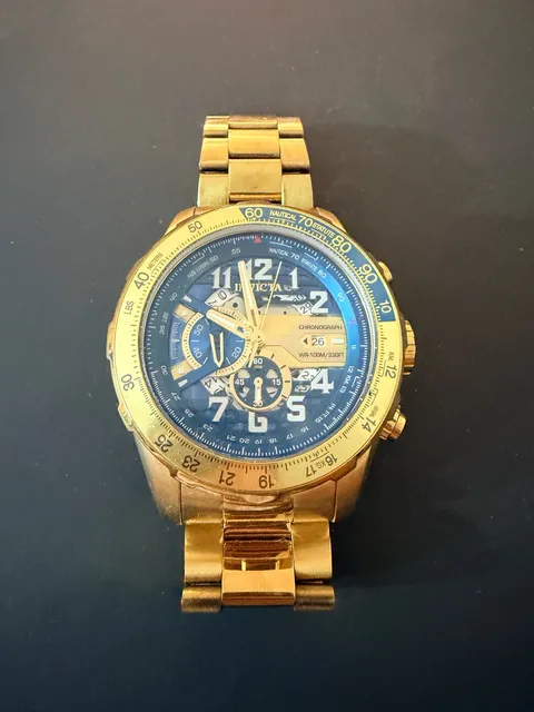 Invicta Chronograph Gold Tone Watch