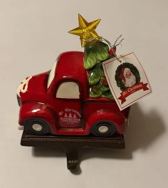 Mr. Christmas Red Truck Stocking Holder Light Up Christmas Decor