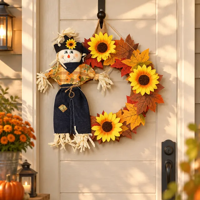 15” Fall Scarecrow Wreath | Flat, Lightweight |
Creations By Loren