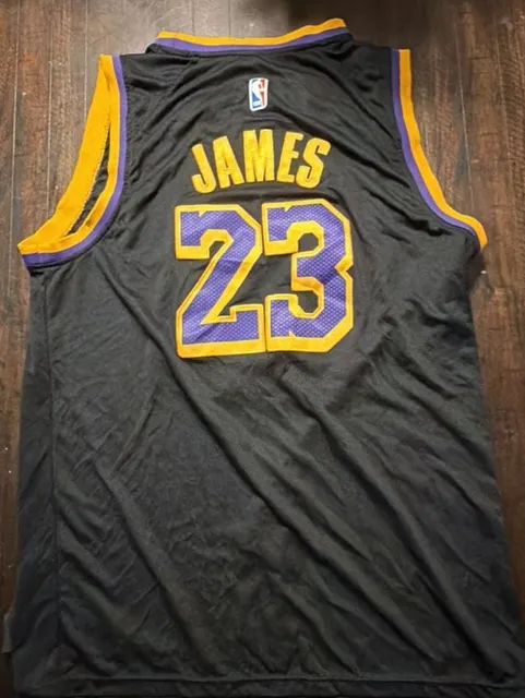 Nike LeBron James Los Angeles Lakers Jersey Size 54 Black