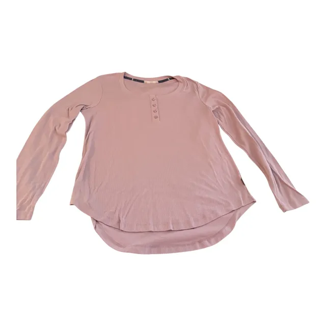 Eddie Bauer Long Sleeve Thermal Henley Pink