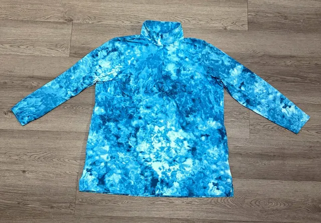 Land’s End Blue Tie Dye Mock Turtleneck 1x 16w - 18w
