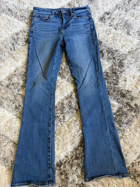 American Eagle Flare Jeans Size 4 Regular Blue Stretch Denim