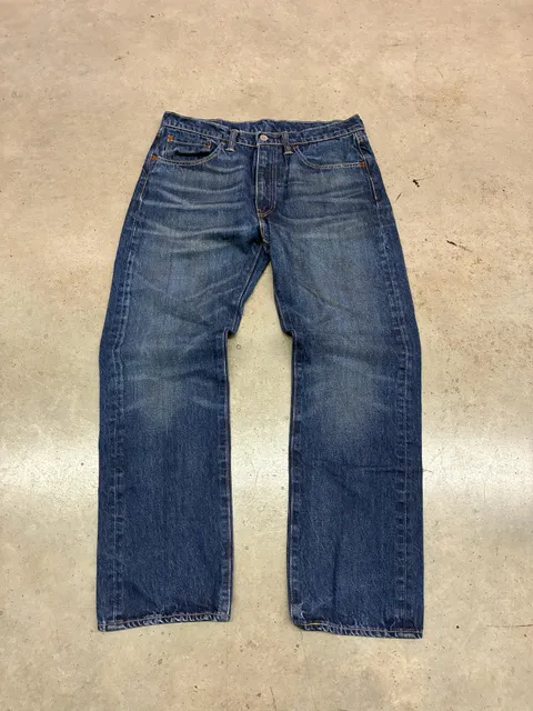 Levi's 505 Regular Fit Jeans W33 L30 Blue Distressed Denim